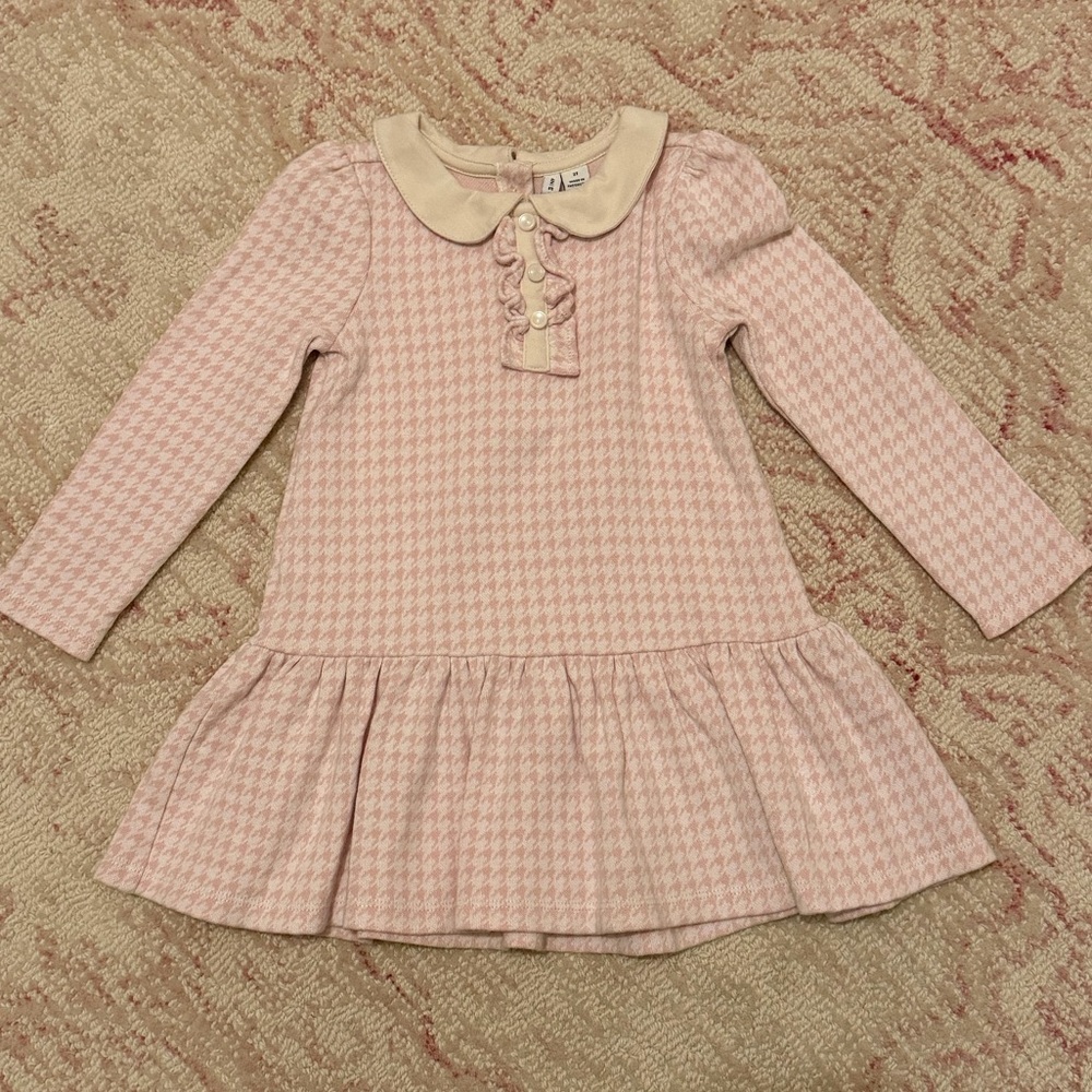 Janie and Jack Pink Houndstooth Dress